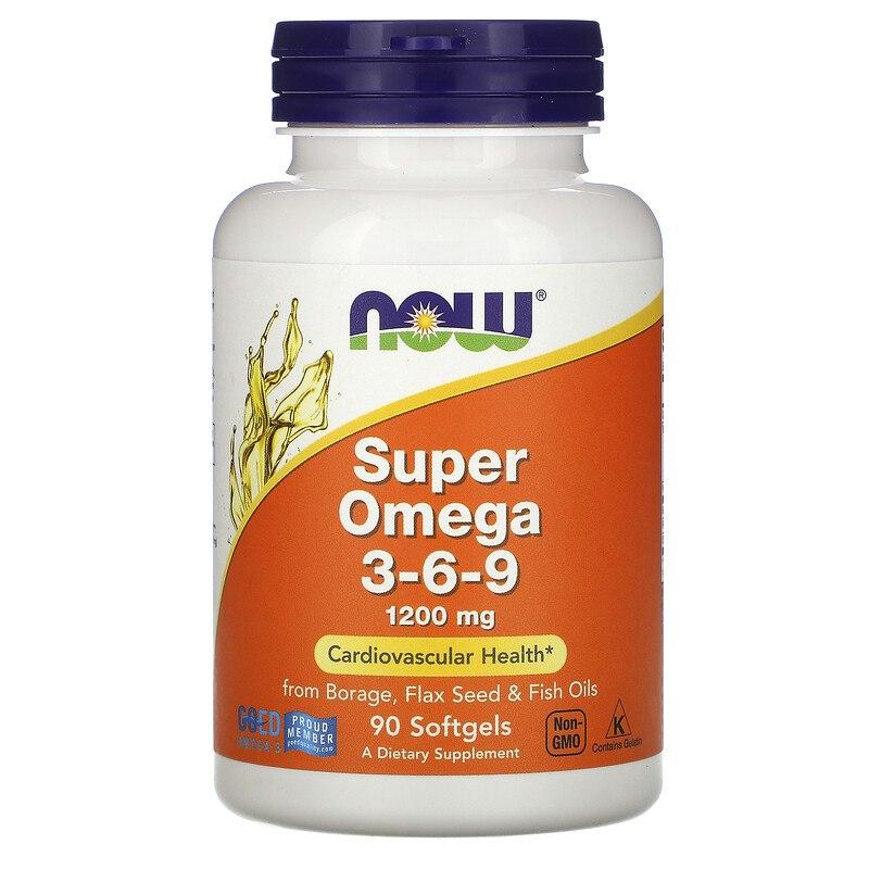 Супер омега 3-6-9 Now Foods 1200 мг 90 капсул