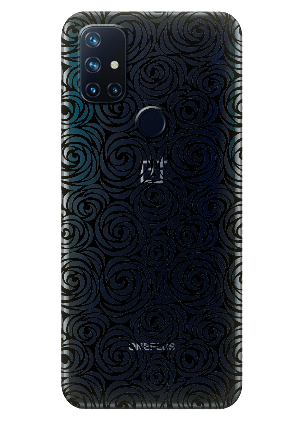 Прозорий силіконовий чохол iSwag для OnePlus Nord N10 - Чорні візерунки (KS14773)