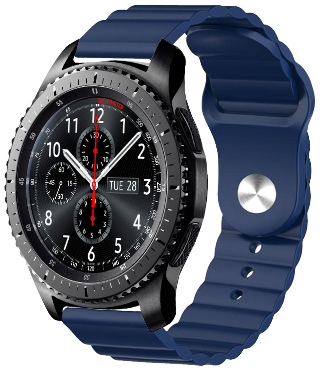 Ремінець силіконовий 22мм Samsung Gear S3 | Galaxy Watch 46 | Galaxy Watch 3 45 mm LineS BeWatch Темно-Синій