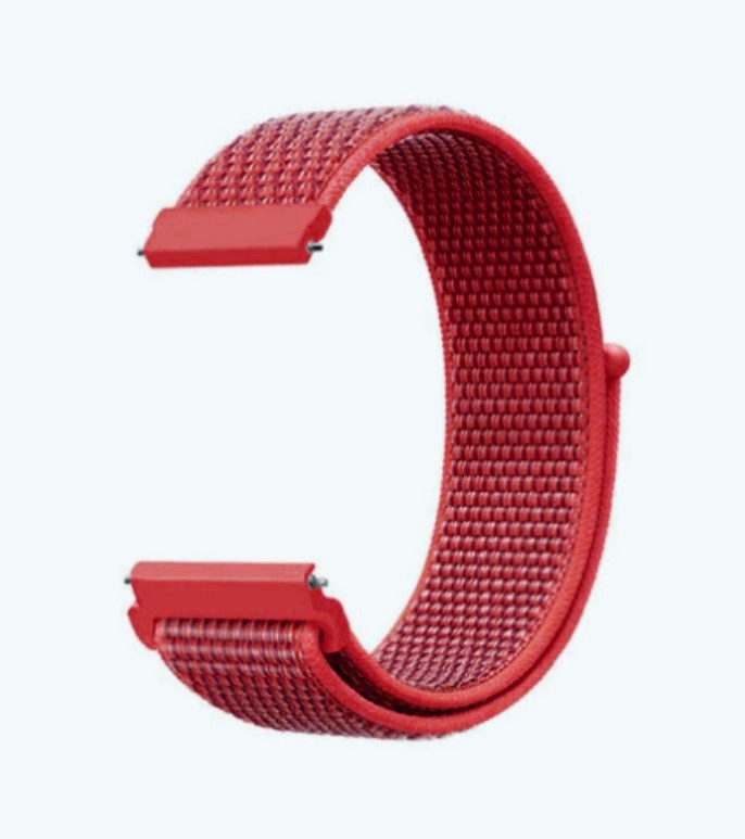 Ремешок BeWatch 22мм нейлоновый липучка для часов универсальный Красный (1021302)