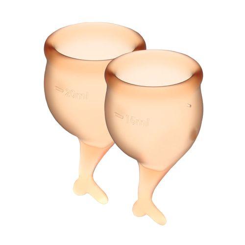 Набір менструальних чаш Satisfyer Feel Secure 15 мл та 20 мл з мішечком для зберігання Помаранчевий (SO3593)