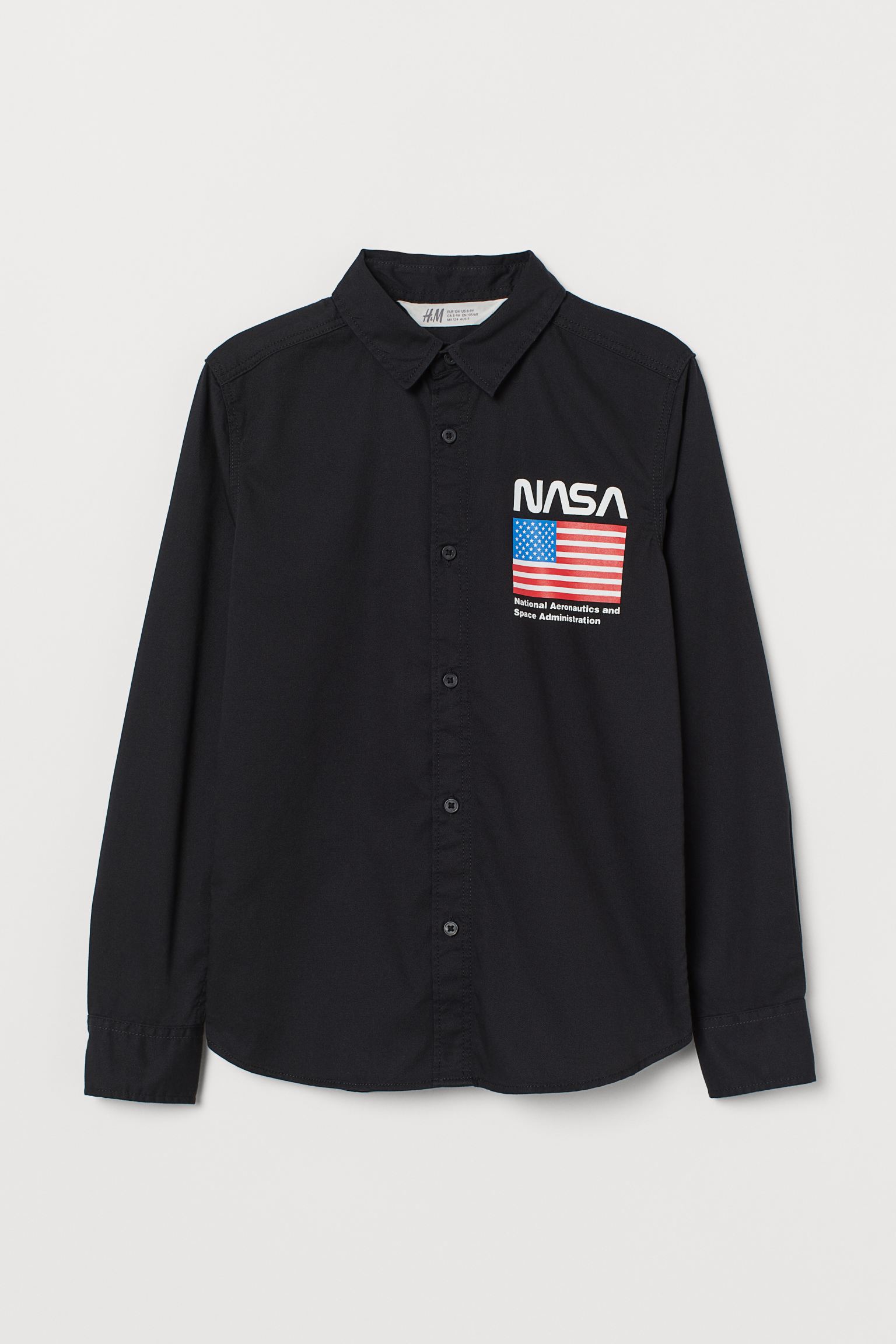 Рубашка H&M 146 см черный 711780824