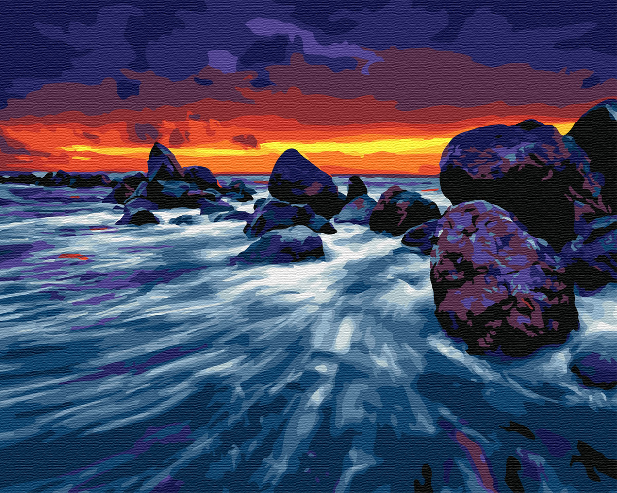 Картина за номерами BrushMe "Захід сонця у скель" 40х50 см GX23998