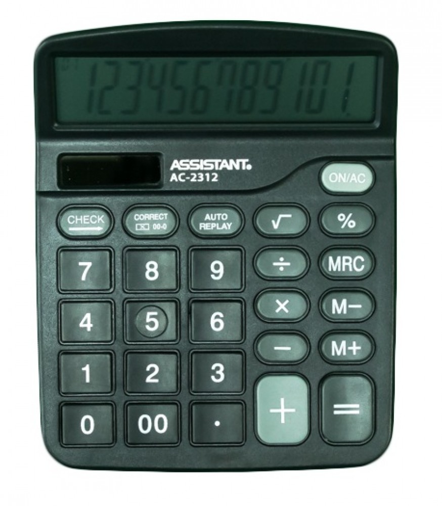 Калькулятор ASSISTANT АС02312 black 12 разрядов Черный