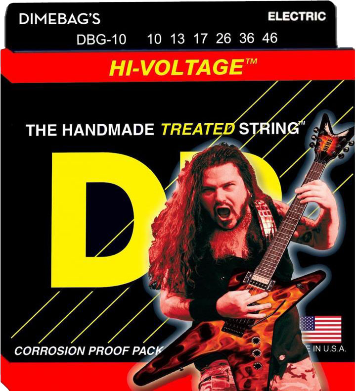 Струны для электрогитары 6 шт DR DBG-10 Dimebag Darrell Hi Voltage Nickel Plated Medium Electric Strings 10/46