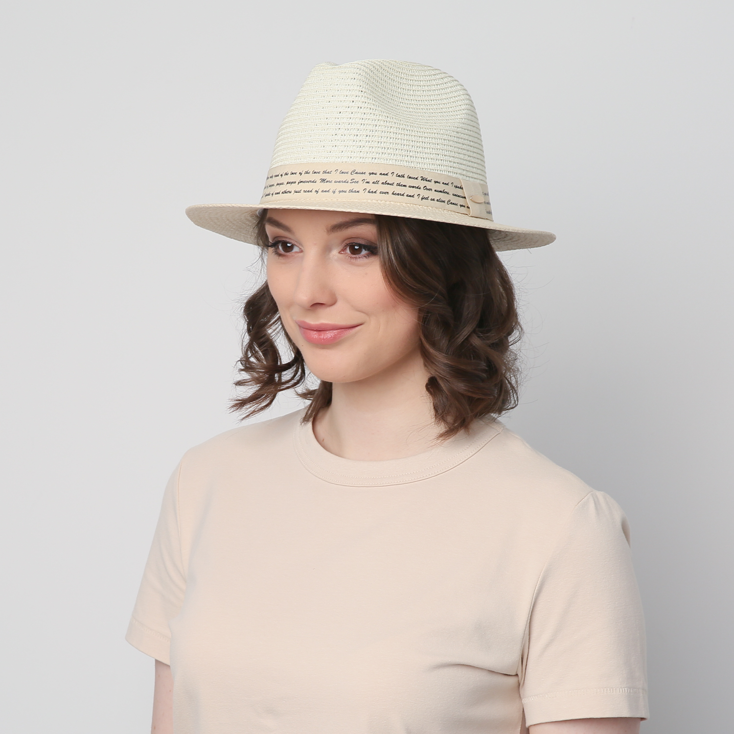 Шляпа LuckyLOOK унисекс федора 817-747 One size Молочный
