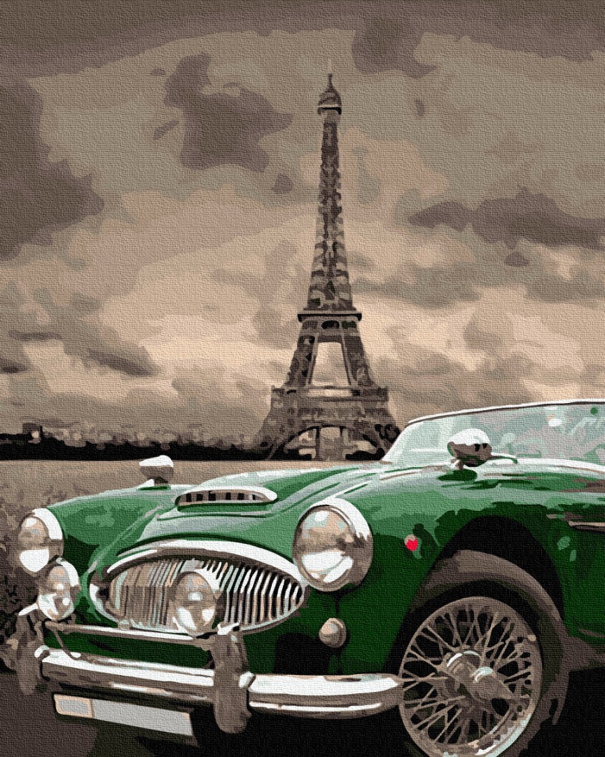 Картина за номерами BrushMe "Зелене ретро на вулицях Парижа" 40х50 см GX35041