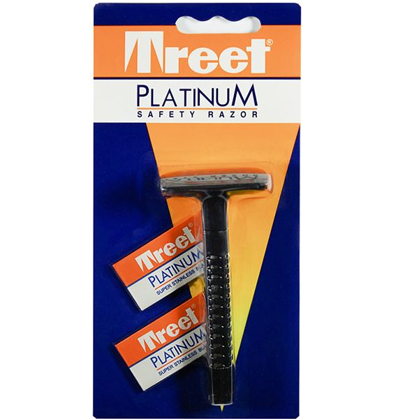 Классический бритвенный станок Treet  Platinum Safety Razor. В упаковке станок 1 шт + 2 лезвия Treet Platinum (2012)