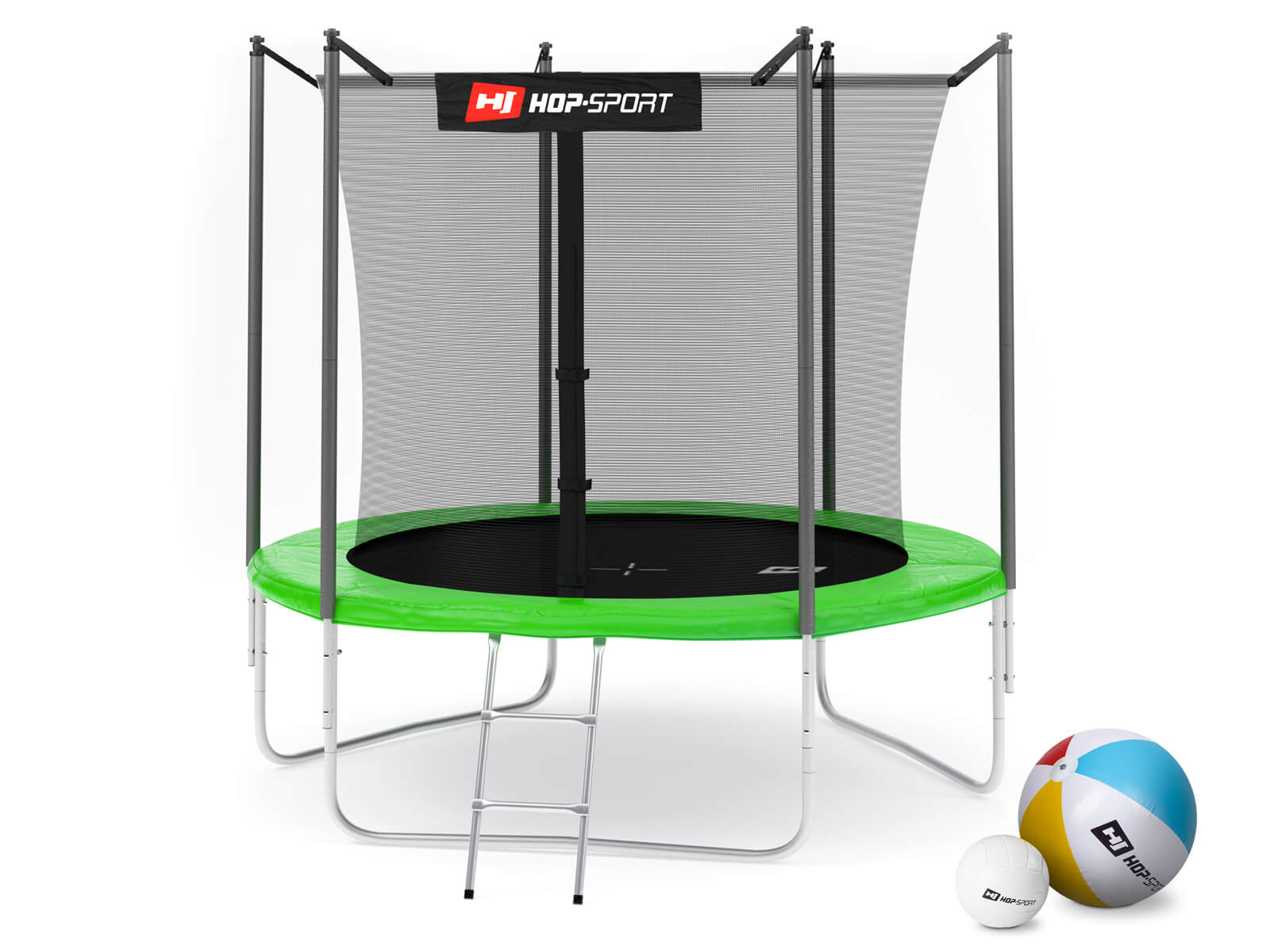 Батут Hop-Sport 8ft 244cm с внутренней сеткой Зеленый