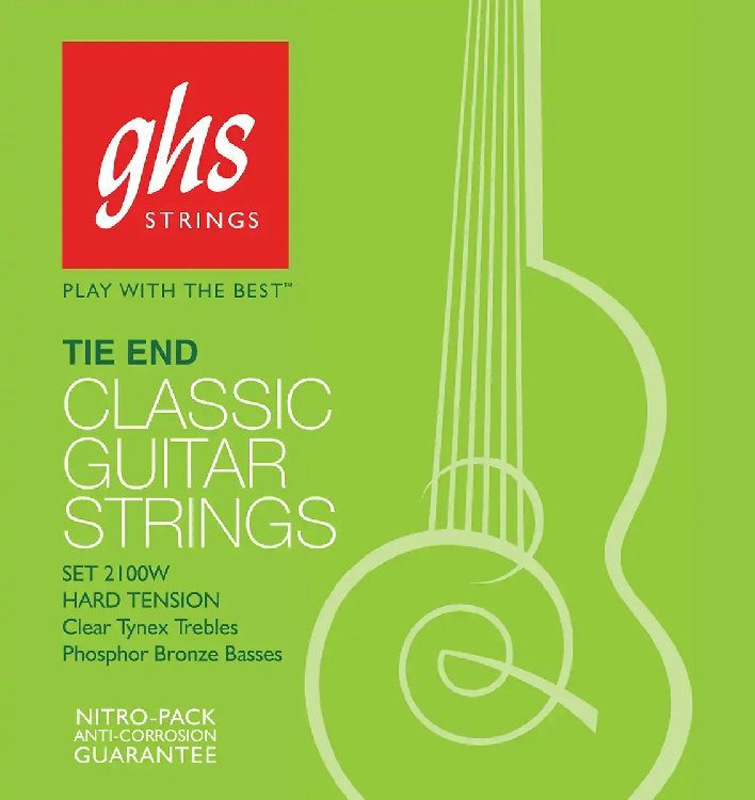 Струны для классической гитары GHS 2100W Tie End Classic Guitar Strings Hard Tension