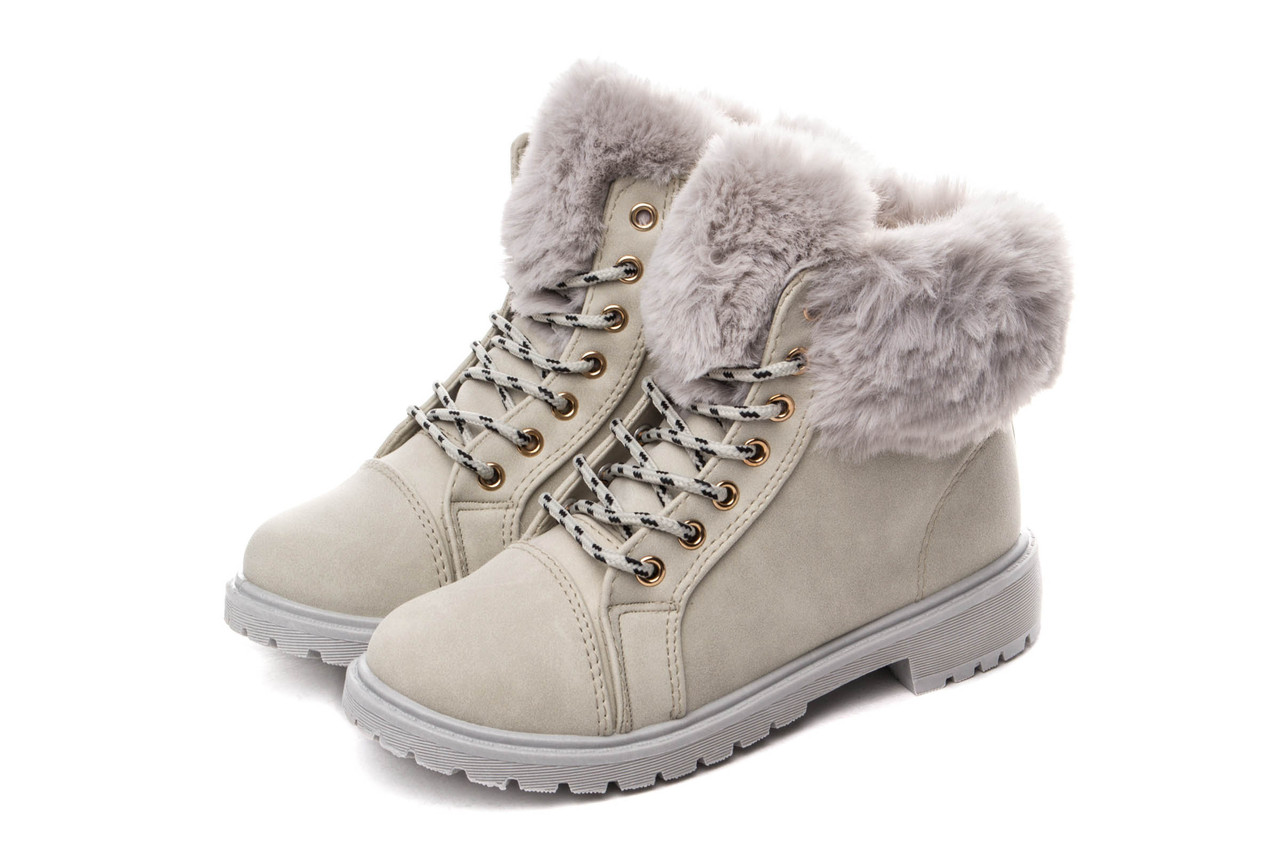 Ботинки женские Collection Paris winter 36 Светло-серый (497-5)