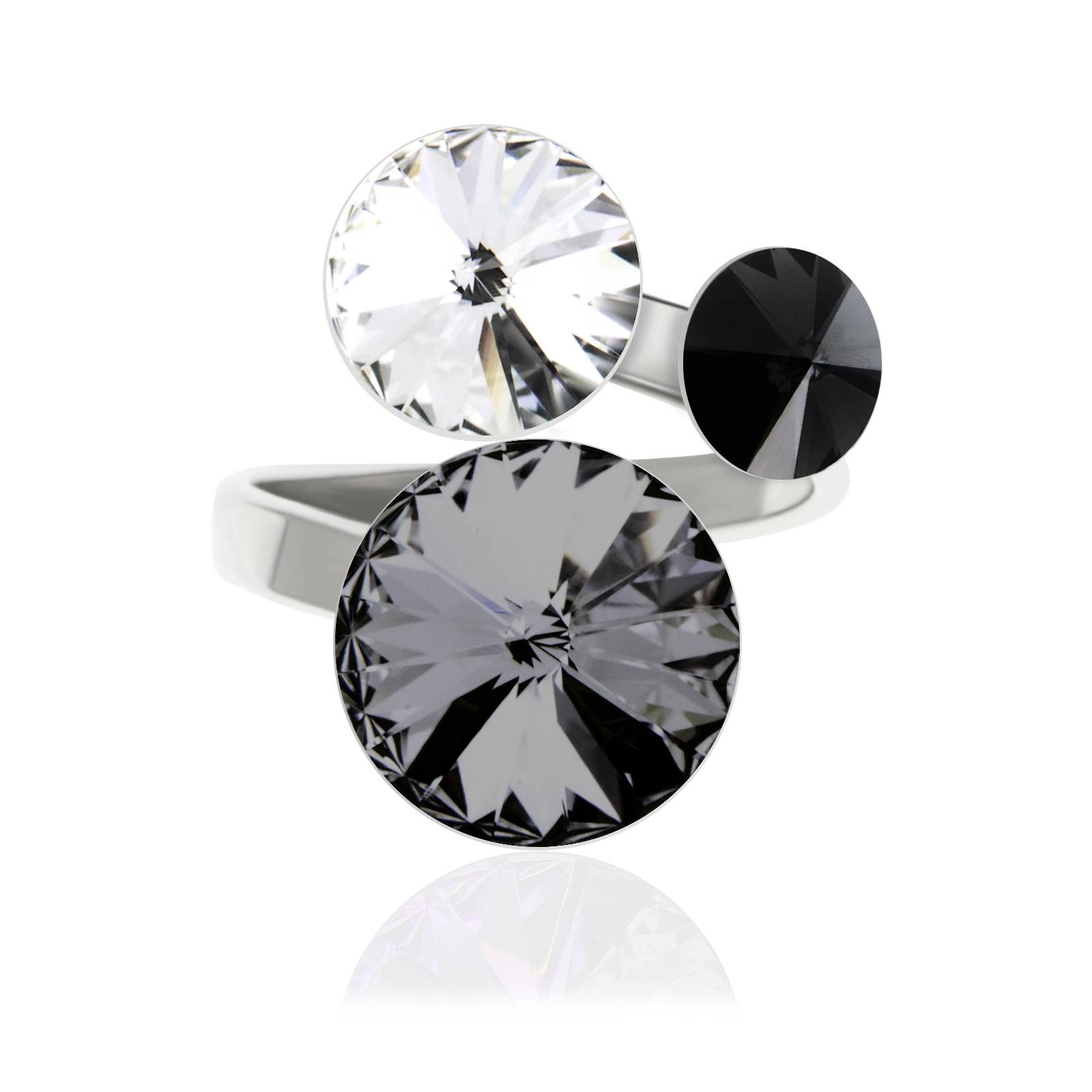 Безрозмірне кільце KOBI Rivoli 6+8+10 зі Swarovski Регульований/Безрозмірне (7470-0935-89-32)
