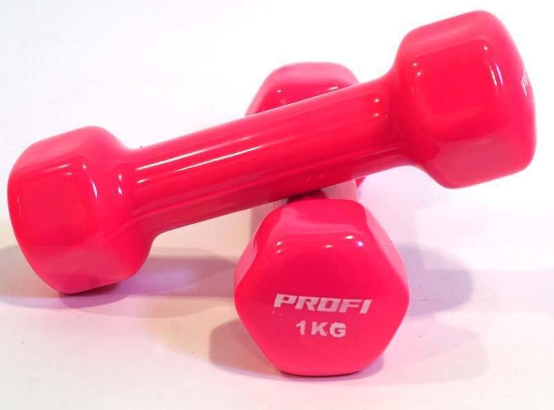 Гантелі для фітнесу Profi 2x1 кг Червоні (prf002)