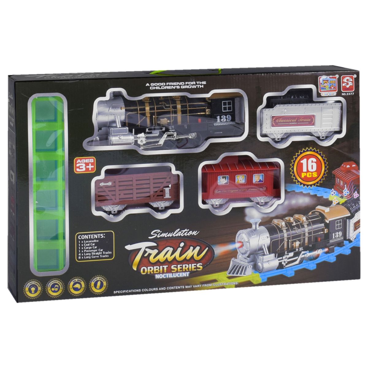 Залізниця Train Orbit 16 деталей TIMELY (3377)