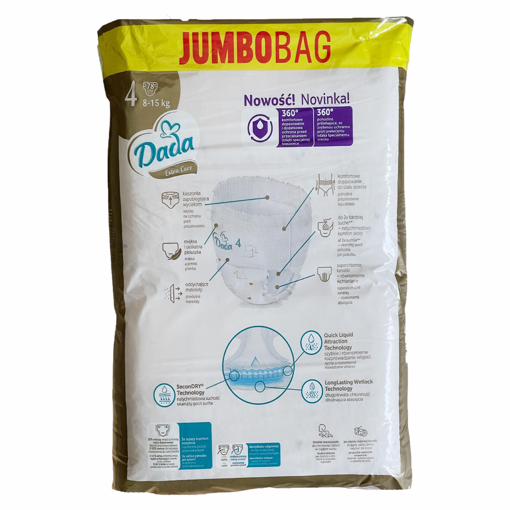 Підгузки-трусики Dada JumboBag Extra Care 4 8-15 Кг 78 Шт (122204162 ...