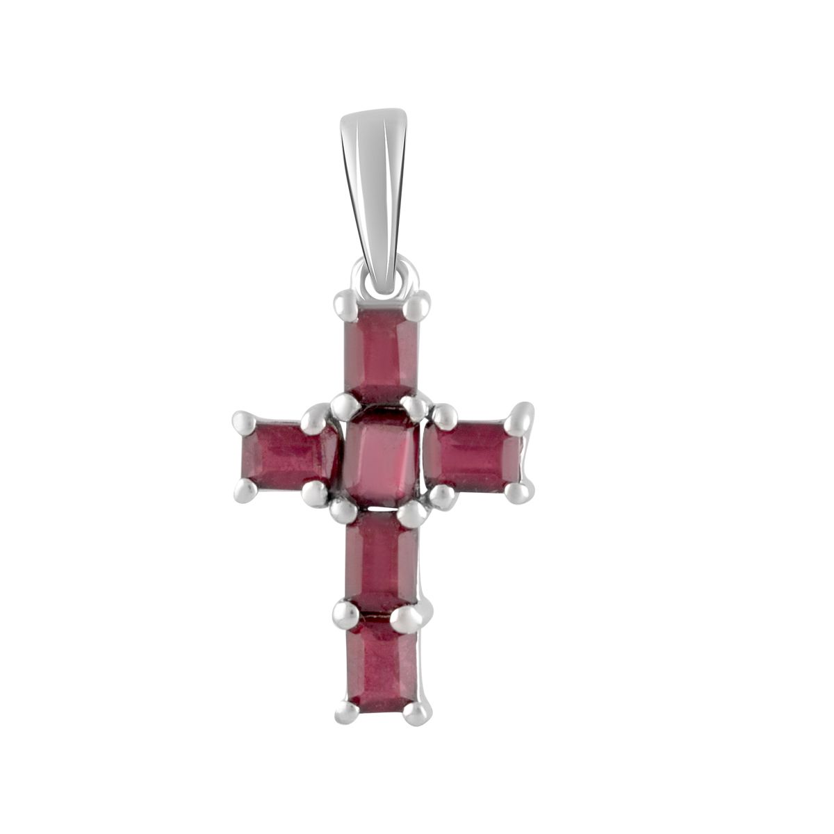 Серебряный крестик SilverBreeze с рубином 0.199ct (2092582)