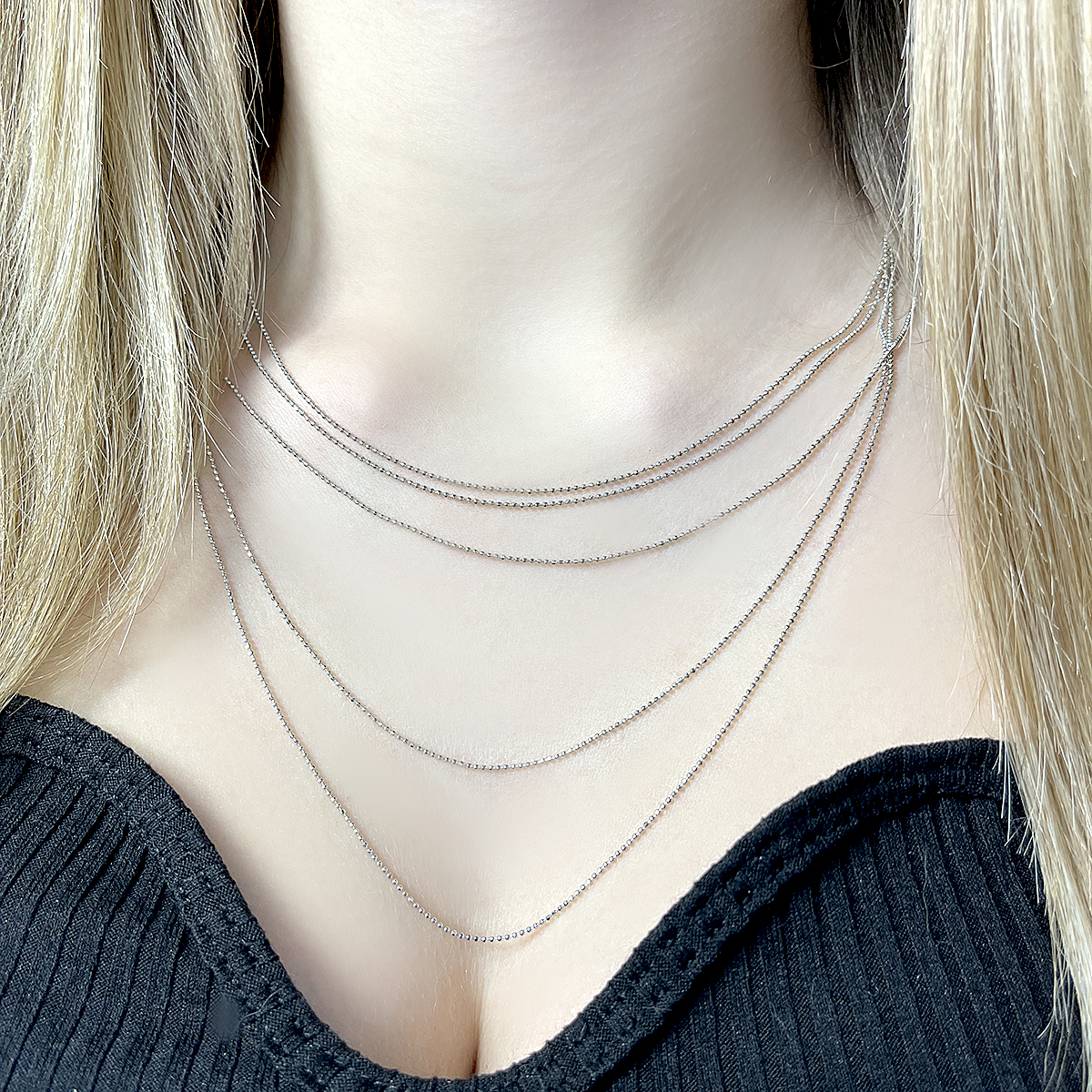 Серебряное колье SilverBreeze без камней (2102762) 450-500