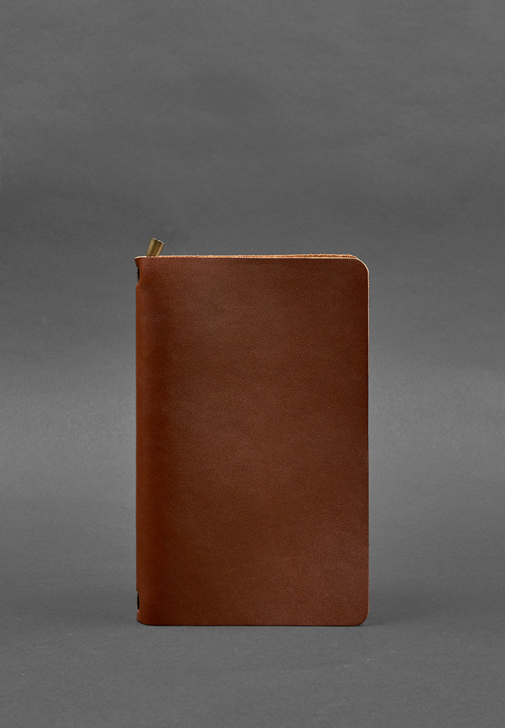 Шкіряний блокнот (софт-бук) 8.0 на резинці світло-коричневий BlankNote
