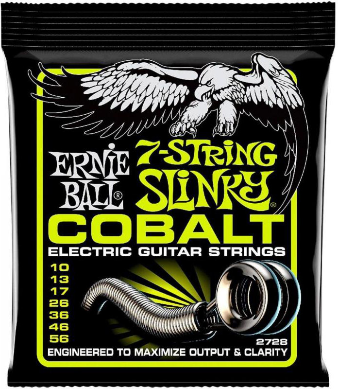Струны для электрогитары Ernie Ball 2728 7-String Cobalt Slinky Electric Guitar Strings 10/56