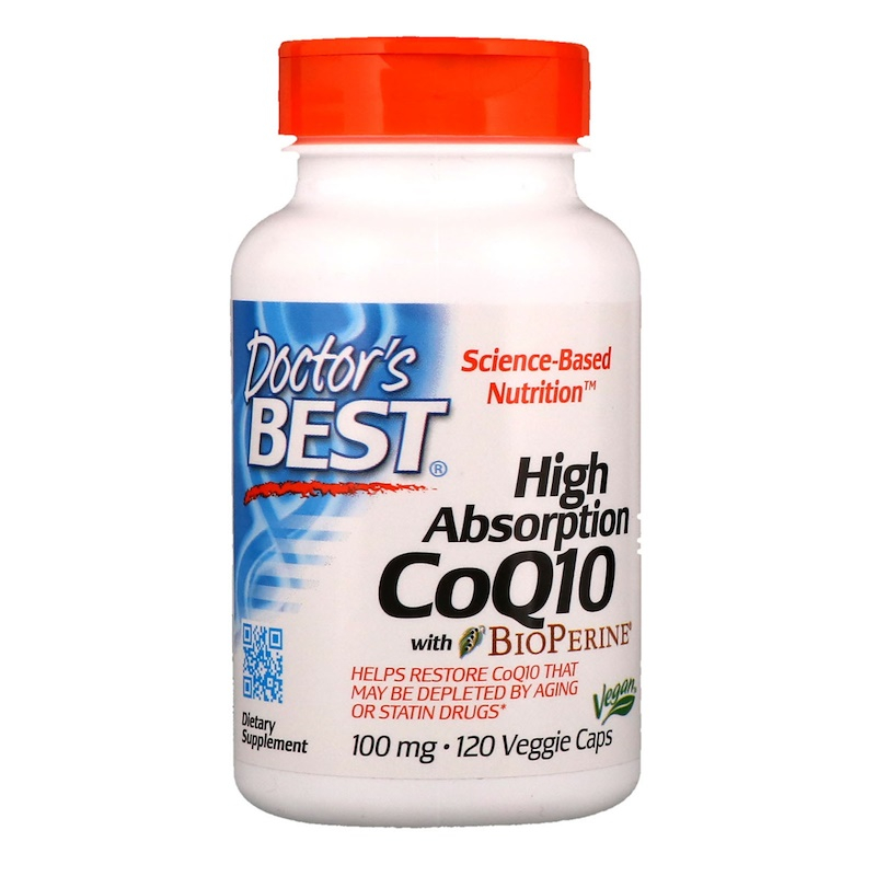 Коензим Doctor's Best, Q10, CoQ10 with BioPerine, біоперин, 100 мг, 120 капсул (482)