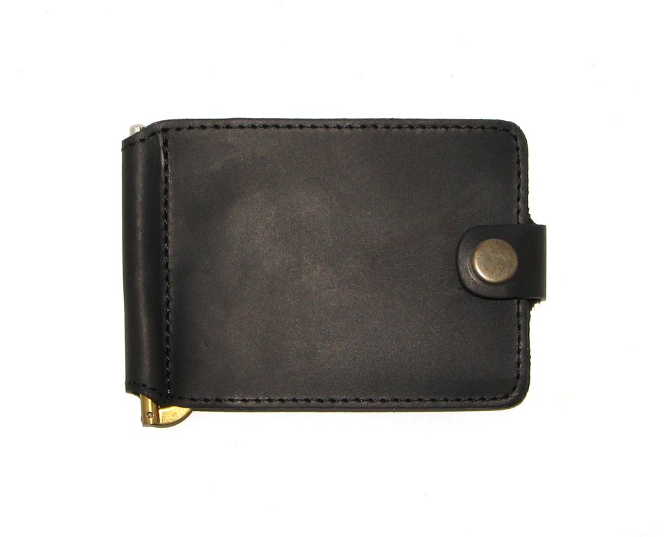 Затискач для грошей DNK Leather DNK Затискач-H col.J 8,0*11,0*1,0 см Чорний