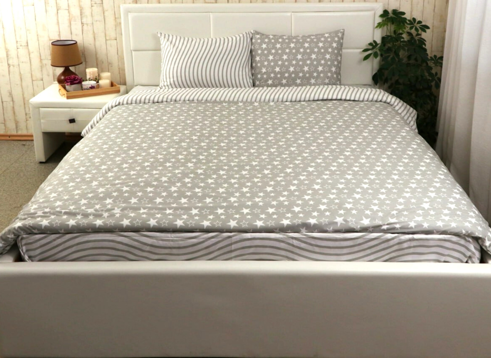 Комплект постельного белья из микрофибры Top Shop Руно 143х215 см Светло-серый с узором