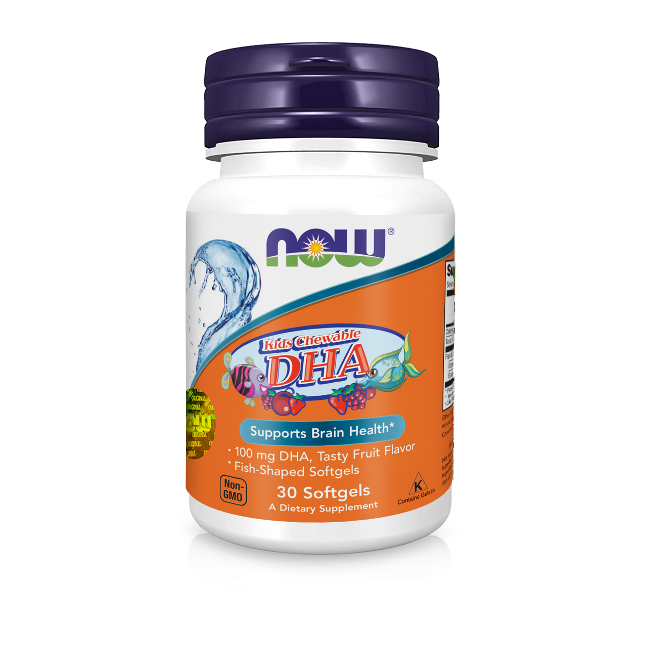 Омега 3 для дітей Now Foods Omega DHA риб'ячий жир для дітей із фруктовим смаком 30 капсул