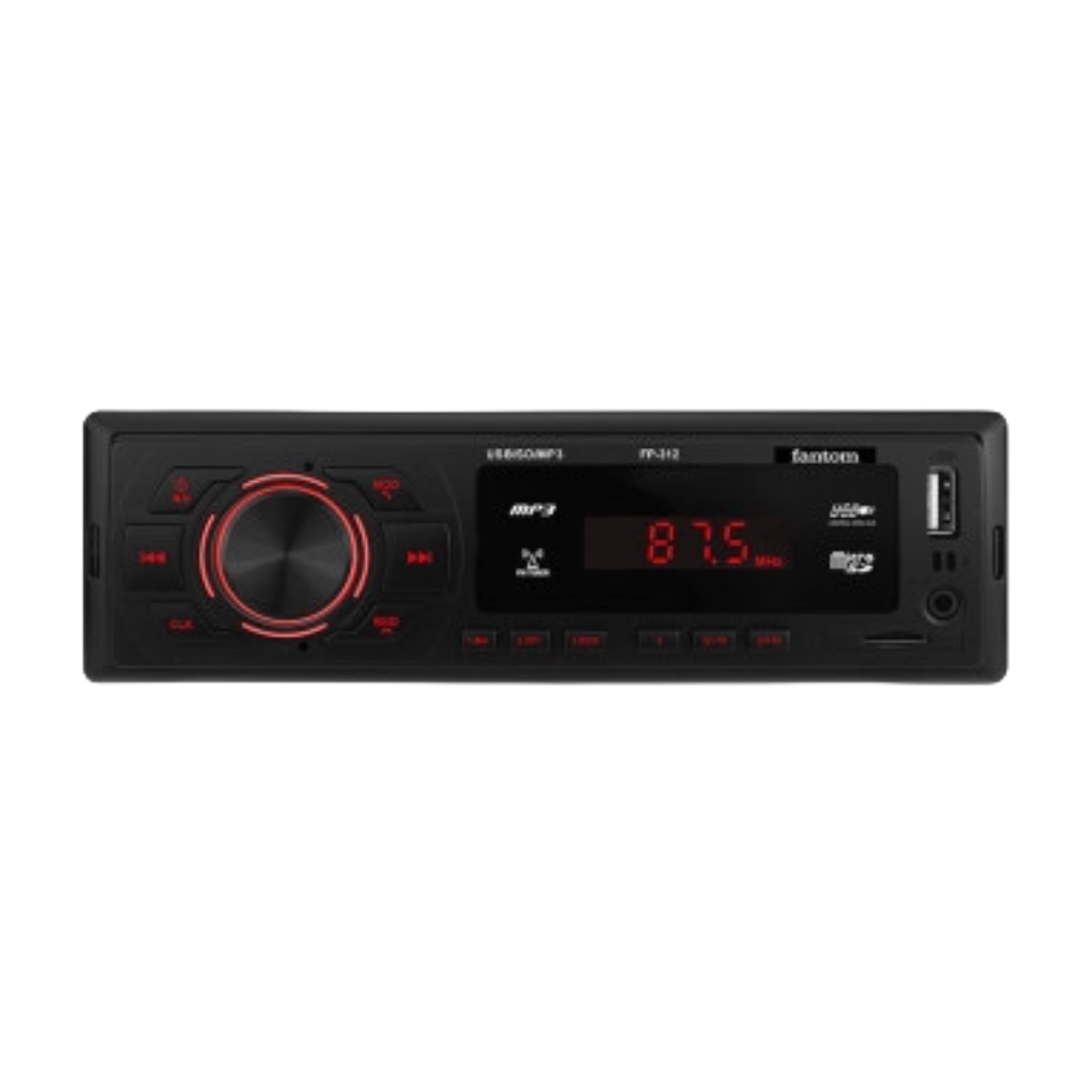 Автомагнитола Fantom Bluetooth 4x40W Black Red (FP-312R)