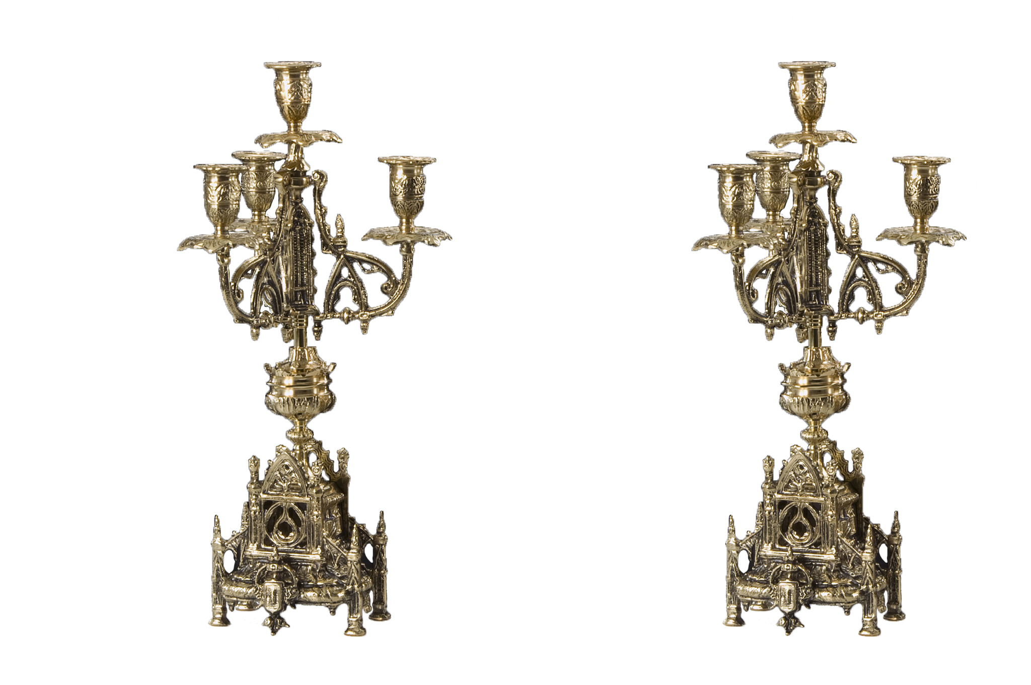 Набір Virtus Clock Machado 44 x 26см Два канделябра Machado 44 x 22см Золотистий (54012-54013SET)