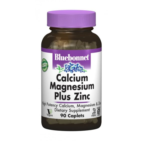 Мультиминеральный комплекс Bluebonnet Nutrition Calcium Magnesium plus Zinc 90 Caplets