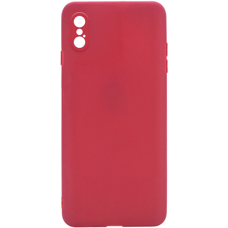 Силиконовый Чехол Candy Full Camera для Apple iPhone XS Max (6.5) (Красный / Camellia) 1130638