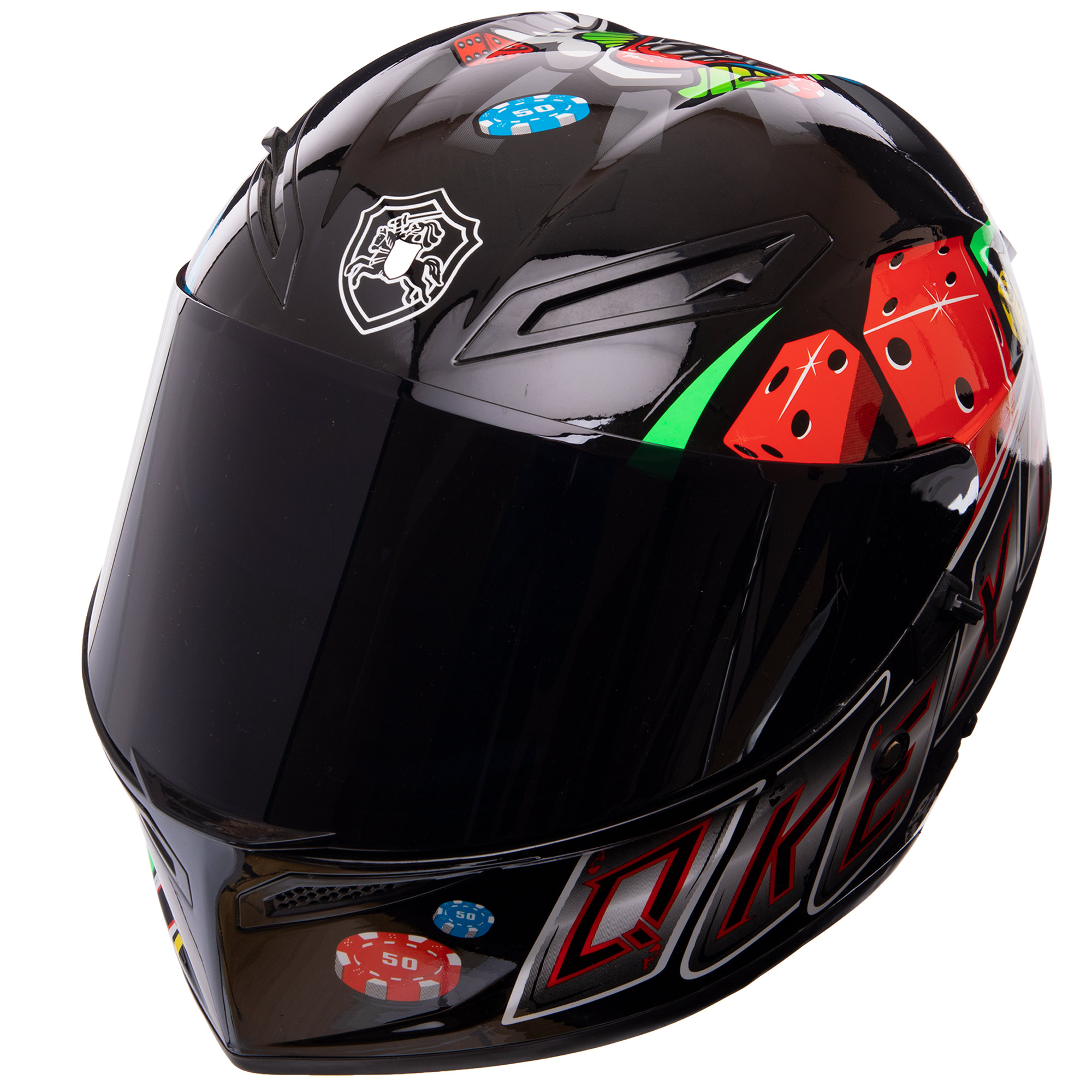 Мотошлем QKE POKER M-9542 M Разноцветный