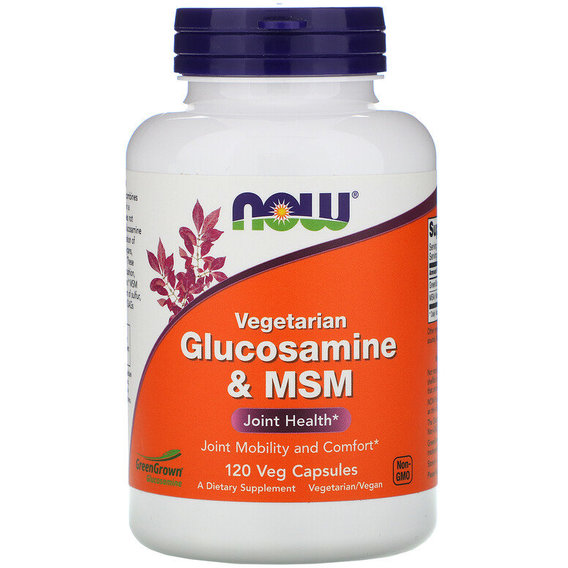 Препарат для суставов и связок NOW Foods Vegetarian Glucosamine & MSM 120 Veg Caps NF3130