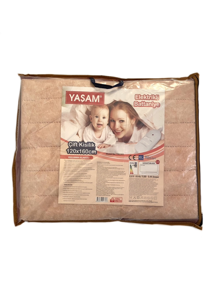 Электрическая полуторная простынь YASAM 120х160 см Персиковый (YM2301)