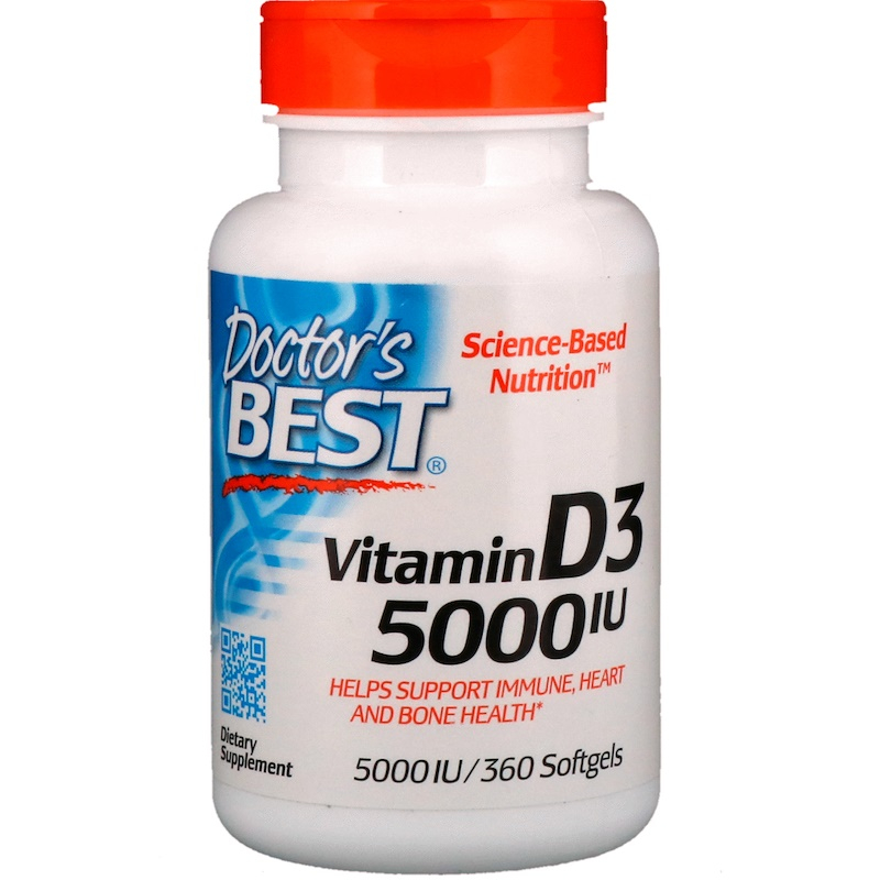 Витамин Д3 Doctor's Best 5000 МЕ 360 капсул (9472)