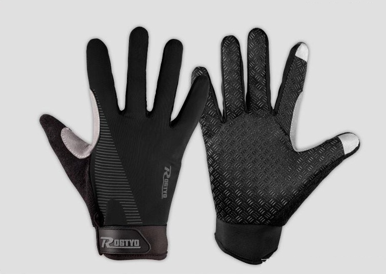 Вело мото лыжные перчатки Rogtoy сенсорные для смартфона Спортивные M Черные (43135313)