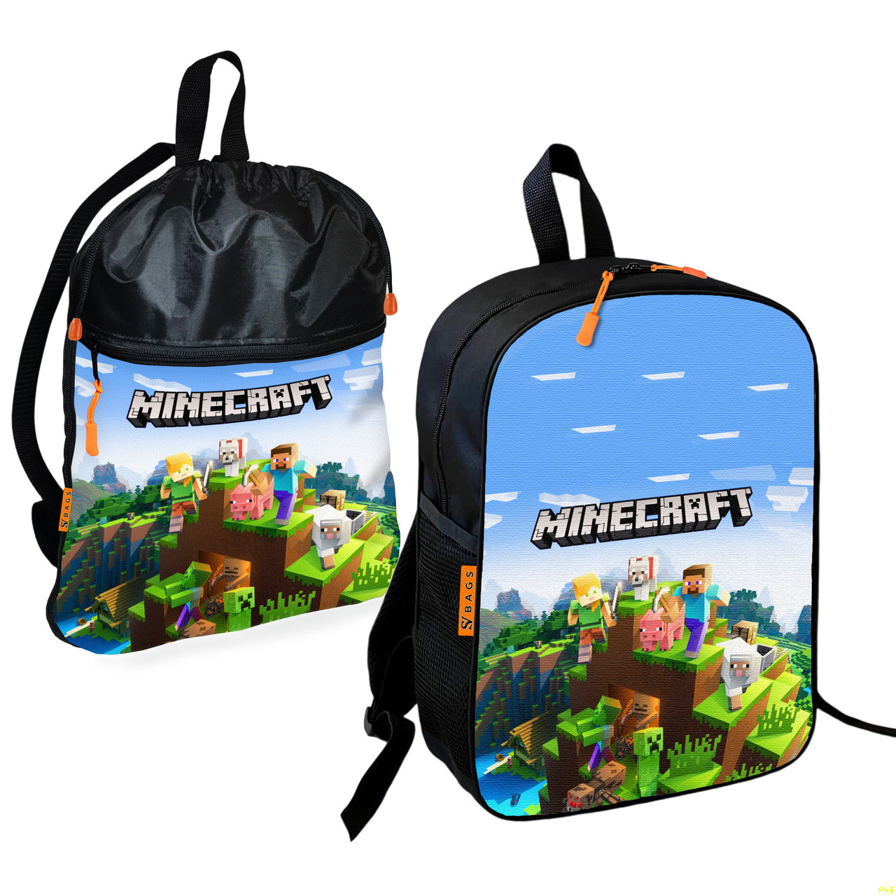 Дитячий рюкзак Minecraft з сумкою для взуття, 2 шт