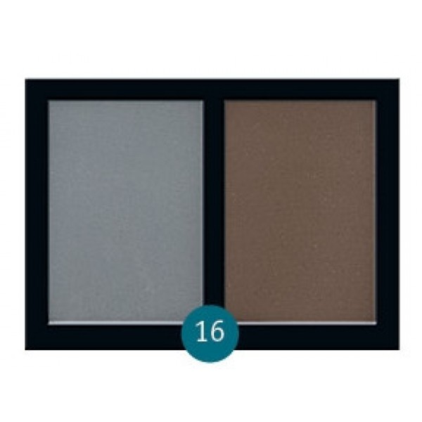 Бархатные двухцветные тени для бровей Eva cosmetics Satin Touch №16