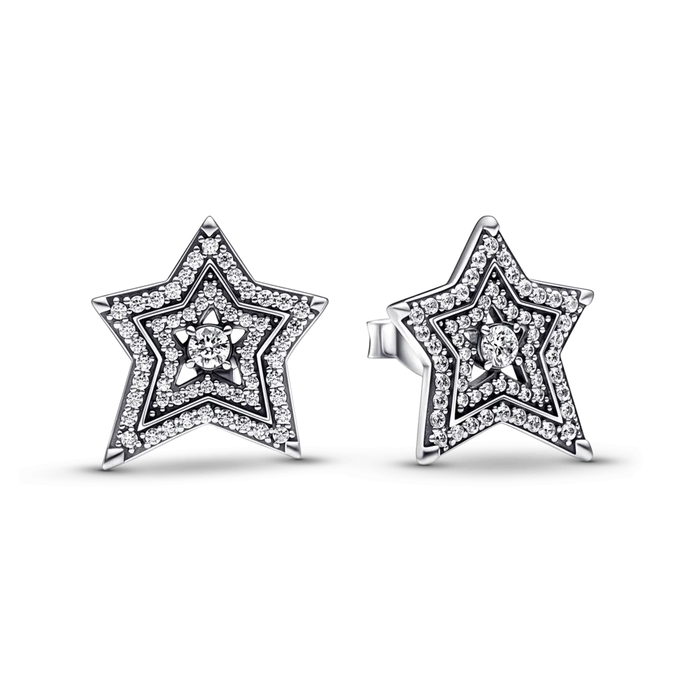 Срібні сережки No Brand Ассиметричні небесні зірки 292415C01