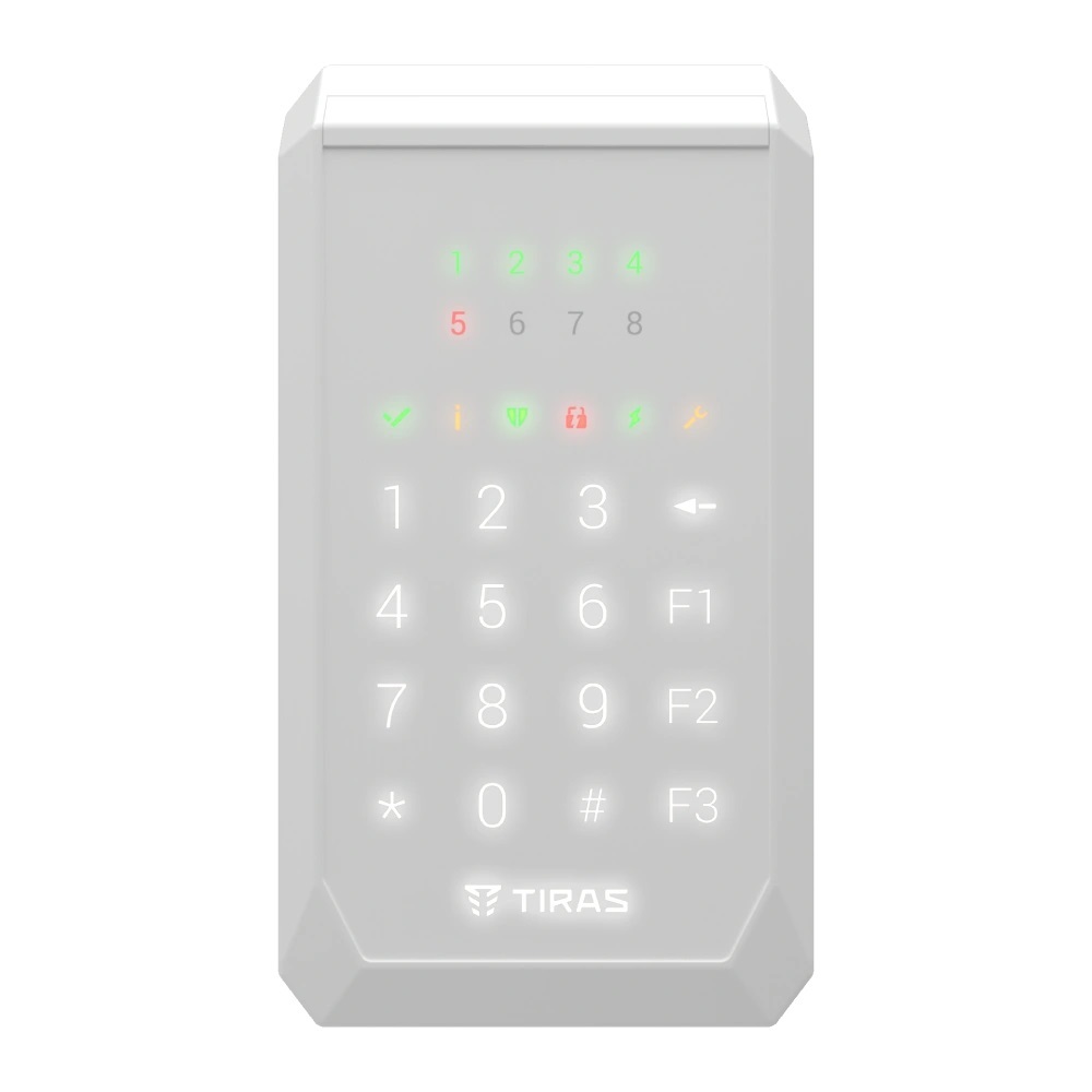 Сенсорная клавиатура Tiras Technologies K-PAD8 (white) для управления охранной системой Orion NOVA II