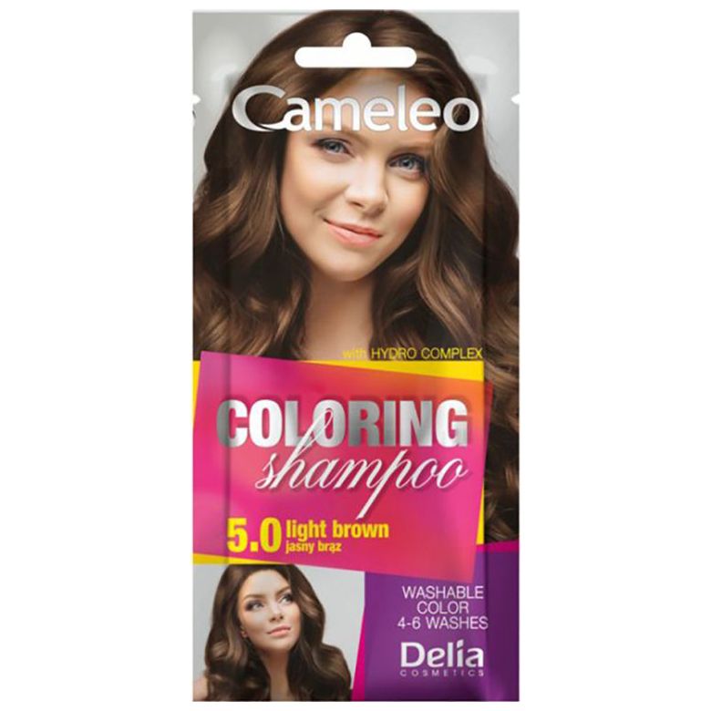 Шампунь для волос Оттеночный Delia Cosmetics Cameleo 5.0 Светлый каштан 40мл