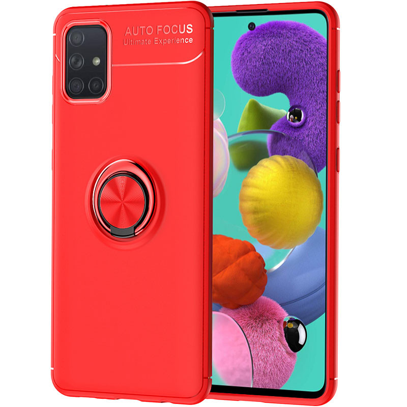 Чехол Deen ColorRing под магнитный держатель (opp) для Samsung Galaxy A51 (Красный / Красный) 1081661