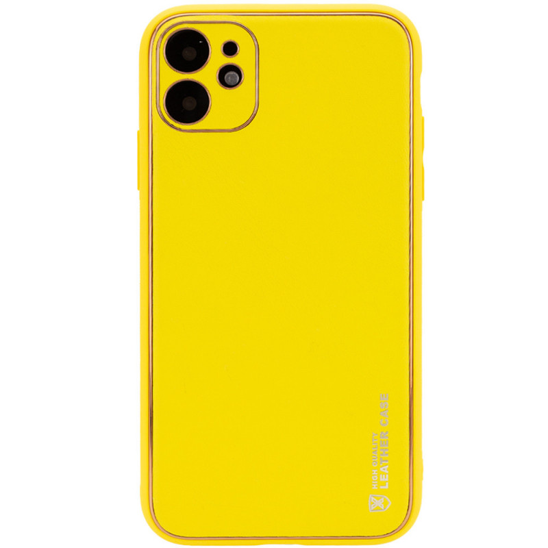 Кожаный Чехол Xshield для Apple iPhone 12 (6.1) (Желтый / Yellow) 1067998