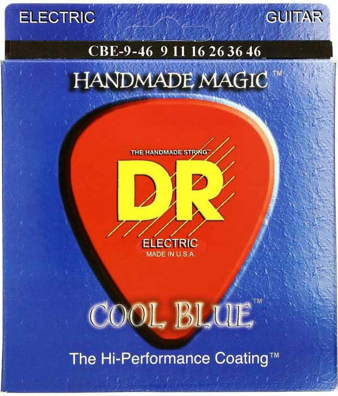 Струны для электрогитары DR CBE-9-46 Cool Blue Light Heavy Coated Electric Guitar Strings 9/46