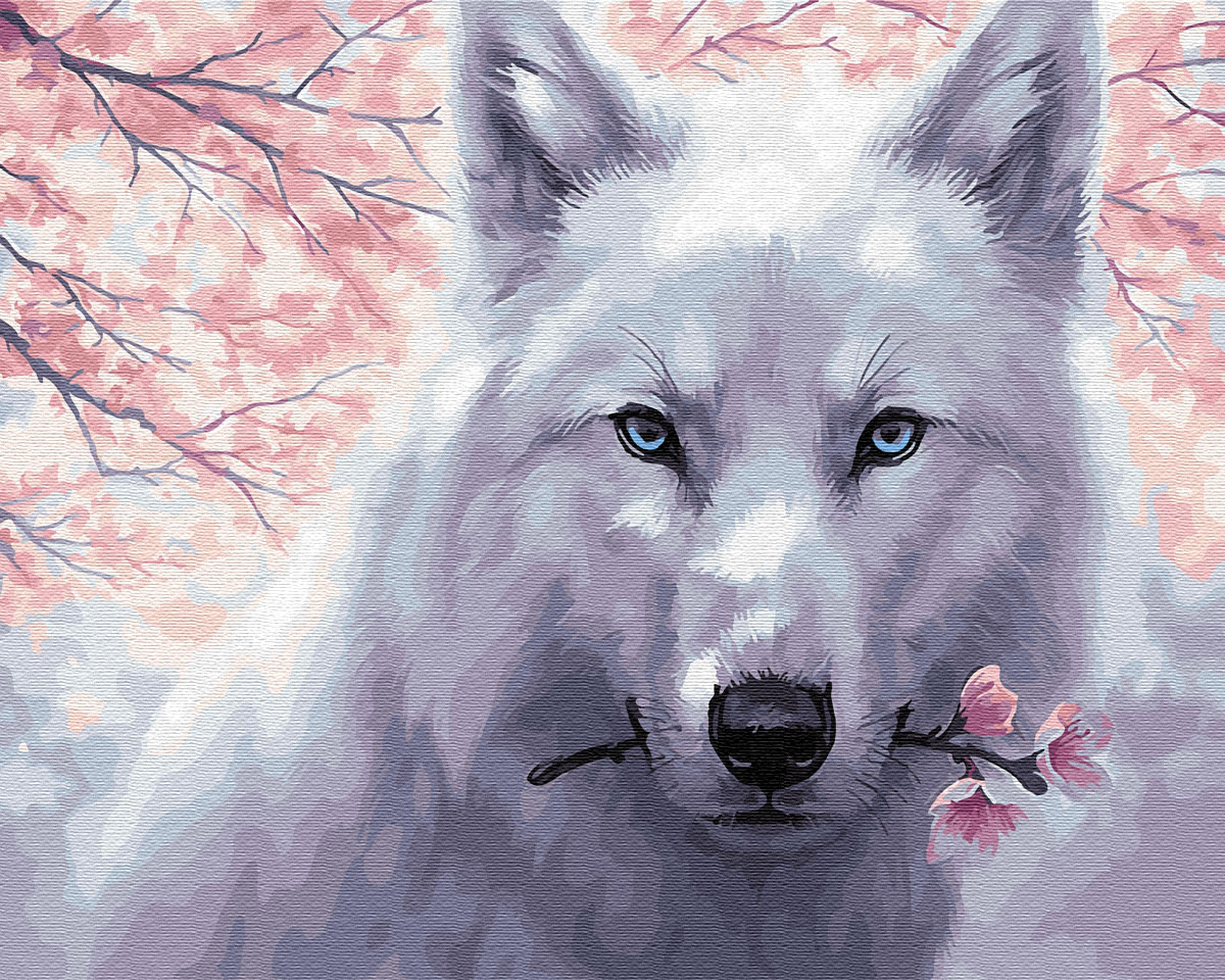 Картина за номерами BrushMe "Вовк із квіткою" 40х50 см GX29952