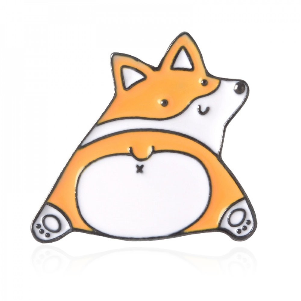 Значок BROCHE Корги оранжевый BRGV112524