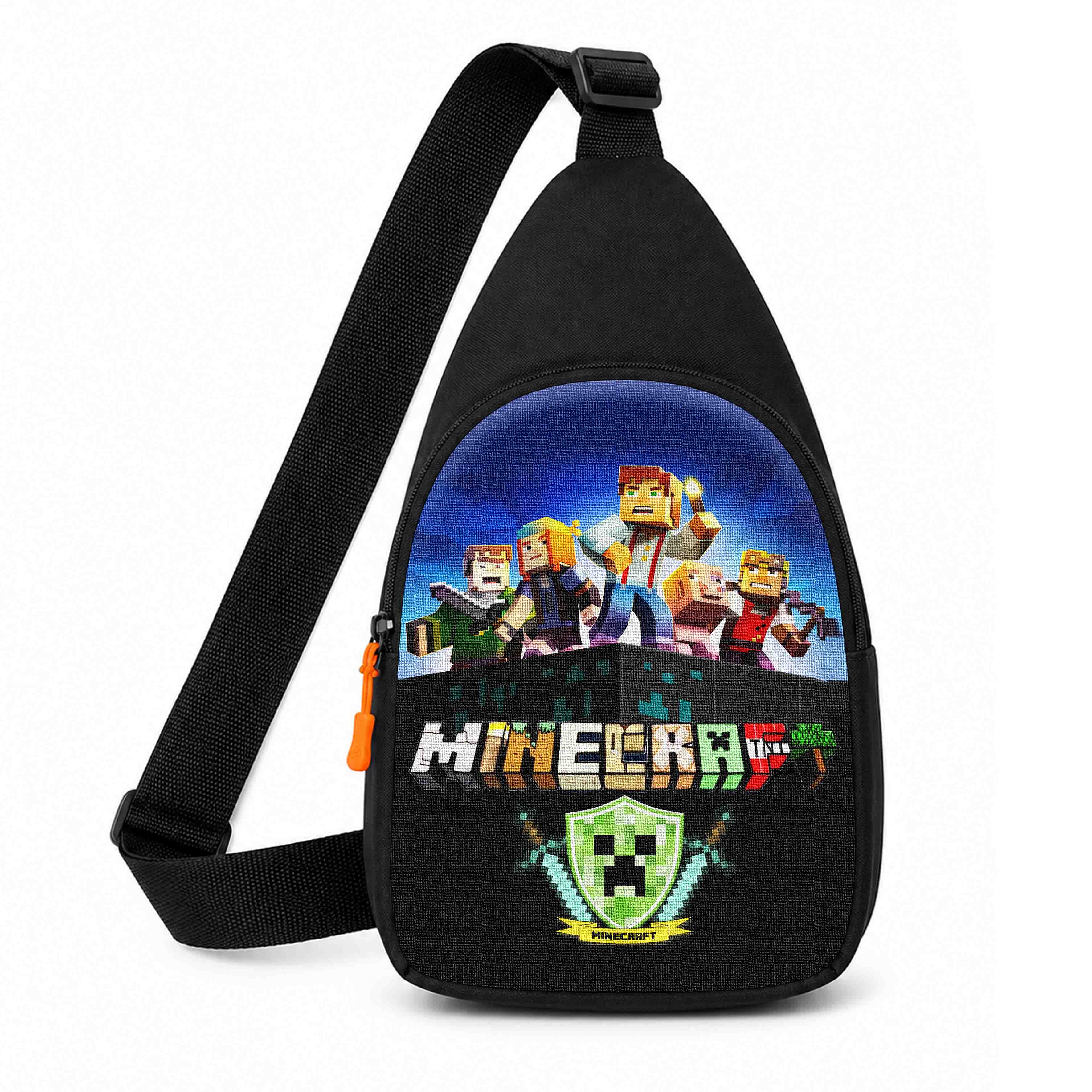 Дитяча сумка через плече Minecraft Крипер 29×17×5 см, чорна, водонепроникна