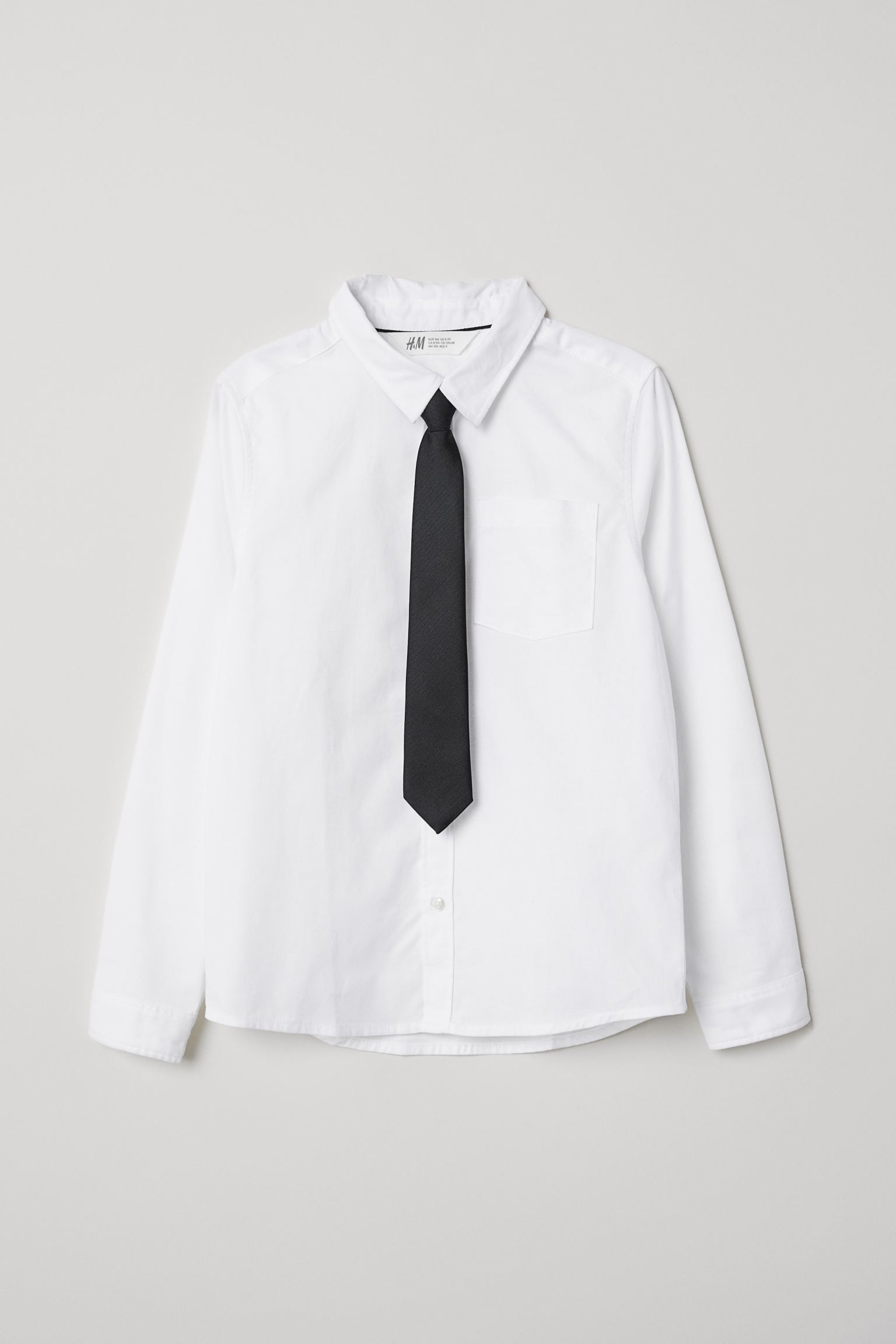 Рубашка с галстуком H&M 92 см белый 2712632224