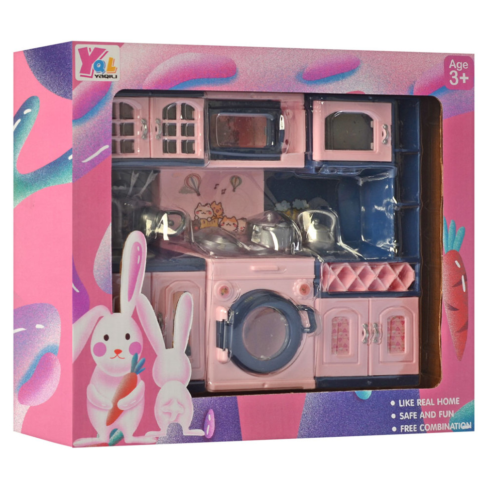 Игровой набор Кухонный гарнитур для кукол Bambi YQL8-A-B с посудой Вид 1