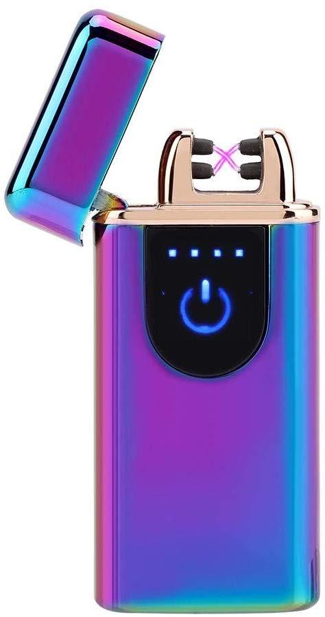 Електроімпульсна запальничка USB Fren в подарунковій упаковці з подвійною електродугою Ice Rainbow (00203)